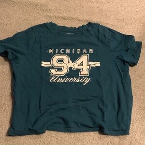 Primark Teal Michigan '94 University Graphic Tee